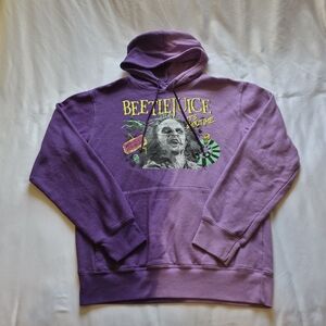 Beetle Juice Purple Color Block Graphic Hoodie Size M/L